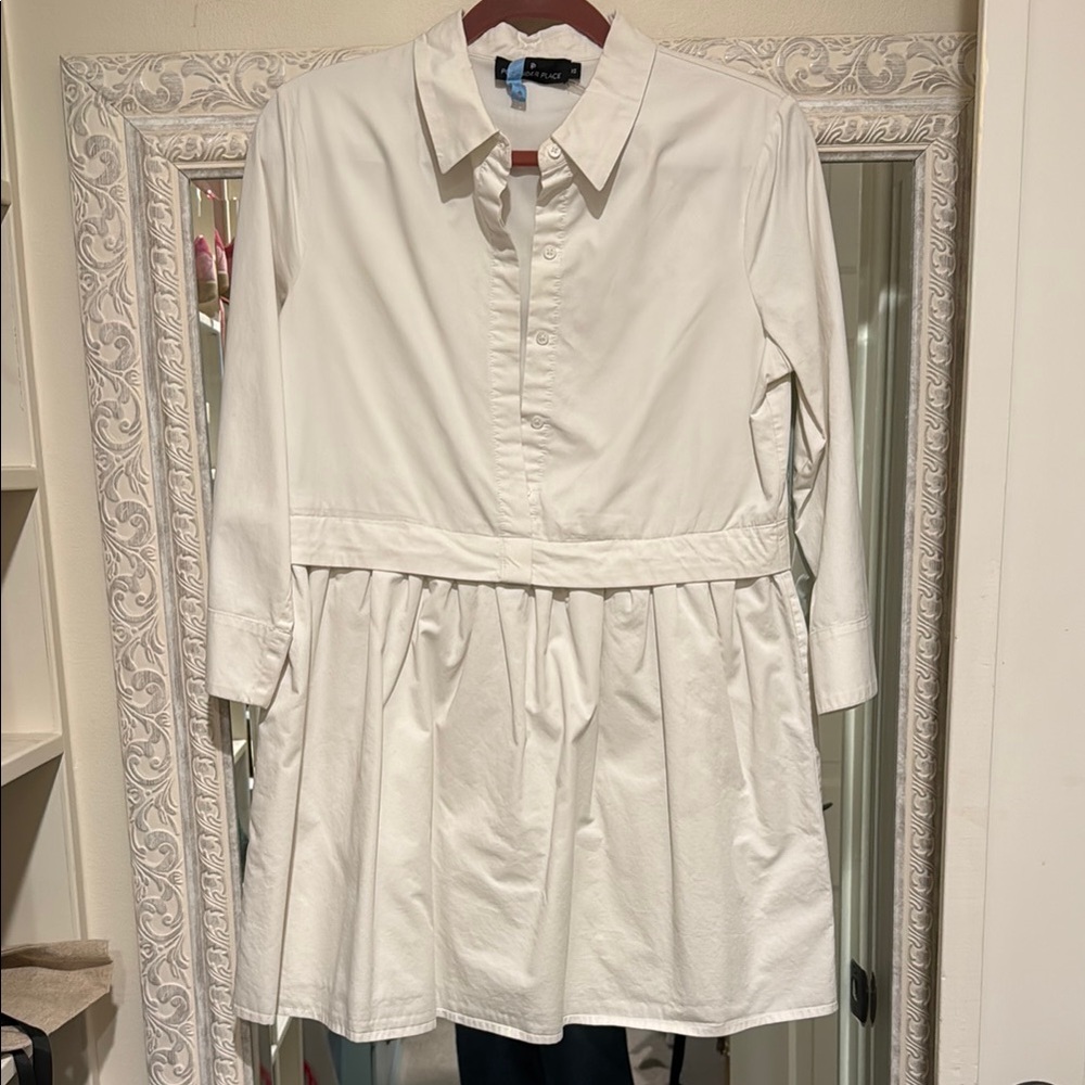 Tuckernuck White Button-Up Shirt Dress